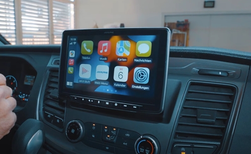 Ford Transit 7G FCC Autoradio einbauen Alpine INE-F904TRA Apple CarPlay
