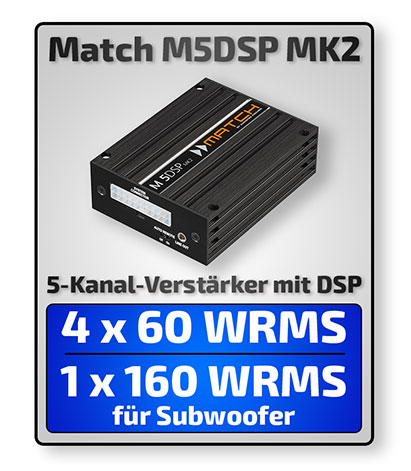 VW Crafter 2 DSP-Endstufe Subwoofer einbauen Match M5DSP MK2