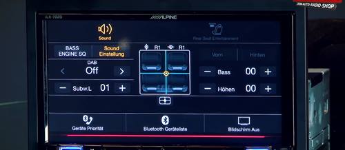 Audioeinstellungen vom Alpine ILX702D - 2-DIN Autoradio mit Apple CarPlay Android Auto DAB - ARS24 